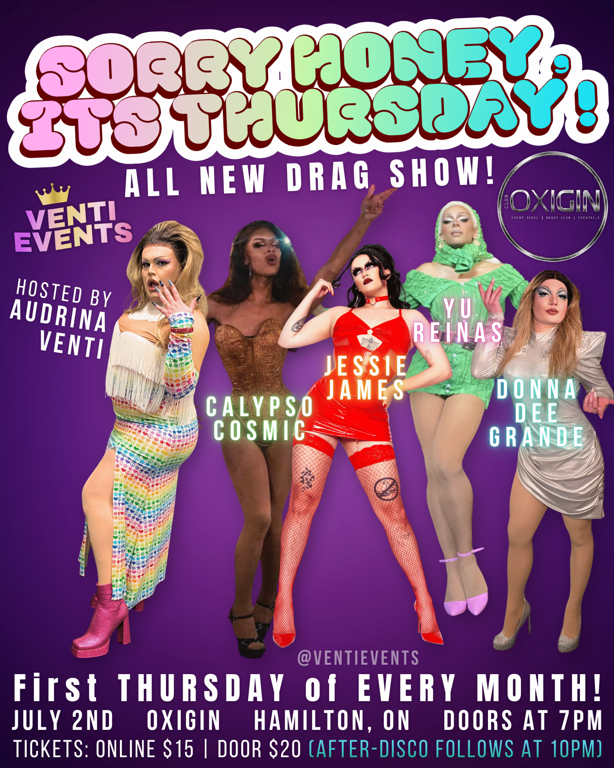 S.H.I.T. DRAG SHOW! Oxigin Hamilton July 2/26 event