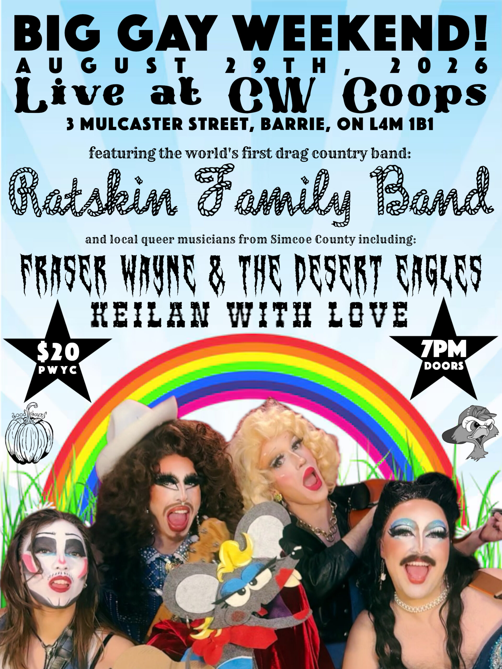 The Ratskin Family Band + MORE @ CW Coops (Barrie, ON) event